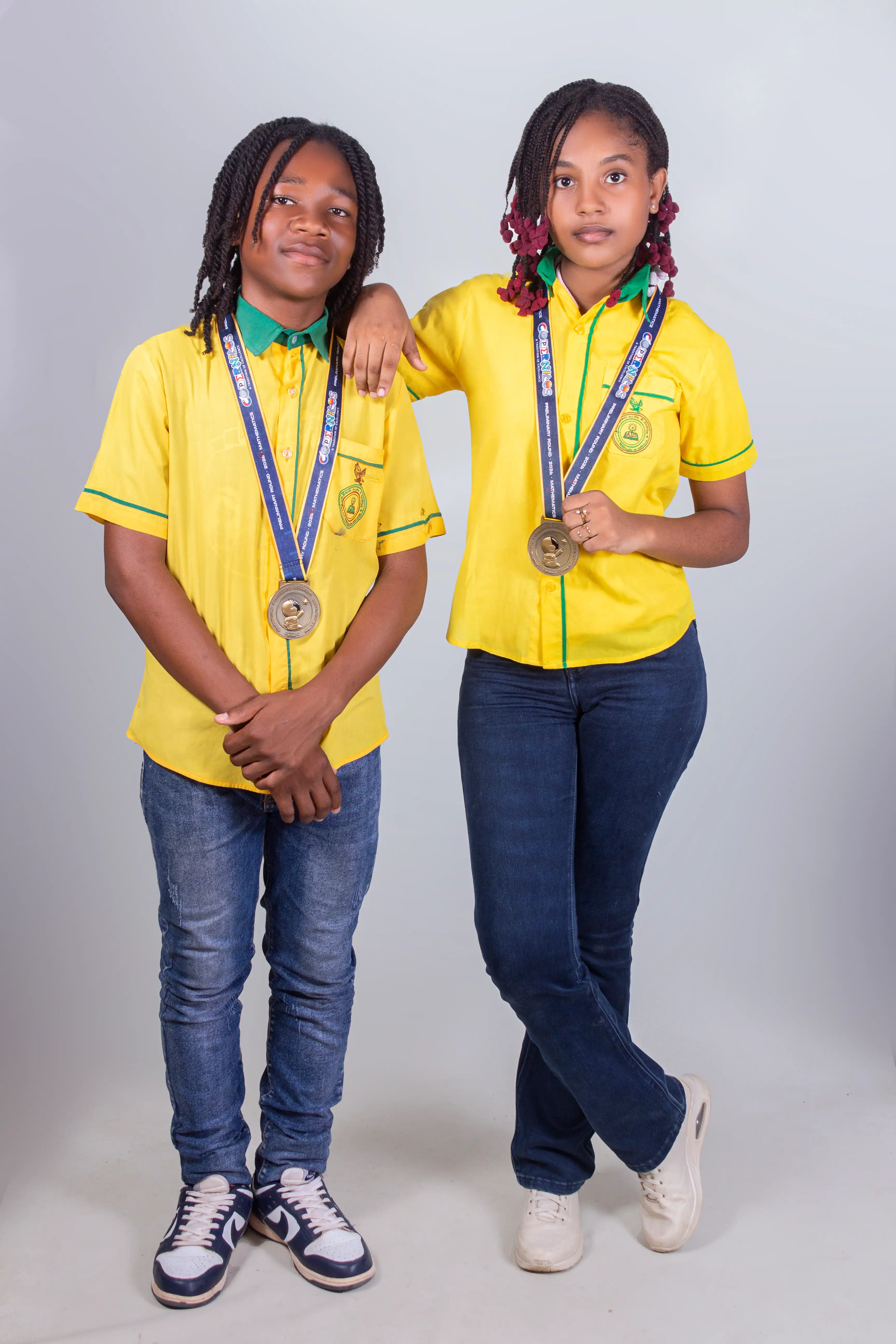 Alunos com medalhas de ouro